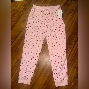 Pink Cherry Print Pajama Pants